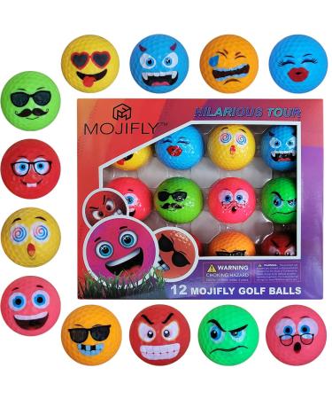 MOJIFLY Golf Balls, Novelty, Funny Kids Golf Balls for Gifts Multi-Color Mojifly