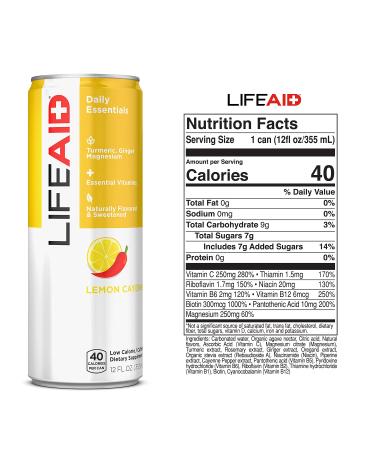 LIFEAID Vitality Blend - Daily Vegan Vitamins with Turmeric for Inflammation Relief | 12-Pack Healthy Soda Replacement - Buy Online on GoSupps.com