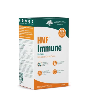 Genestra Brands HMF Immune | Shelf-Stable Probiotic Formula | 25 Chewable Tablets | Natural Black Currant Flavour
