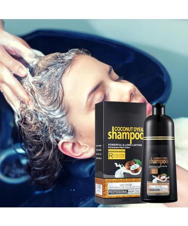  Generisch Coconut shampoo for black hair - Black plant-based hair coloring shampoo - Coconut oil - Fast coloring - Long-lasting color shampoo - Buy Online on GoSupps.com