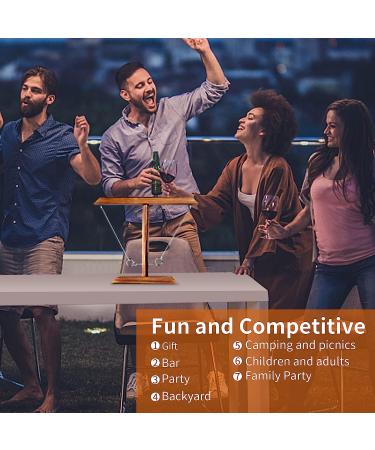 Handmade Large Ring Toss Game for Kids & Adults | Fast-Paced Interactive Hook & Ring Game with Shot Leader | 2 Player Wooden Swing Game for Indoor & Outdoor Fun - Buy Online on GoSupps.com