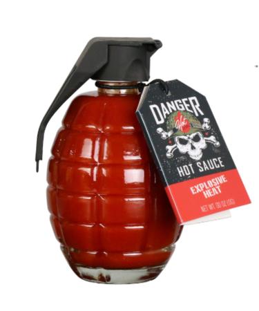 Grenade chilli Hot Sauce - Delicious hot sauce Unique grenade bottle with hot sauce Ideal for bbqs meats burger sauce or a dipping sauce. Great for parties.
