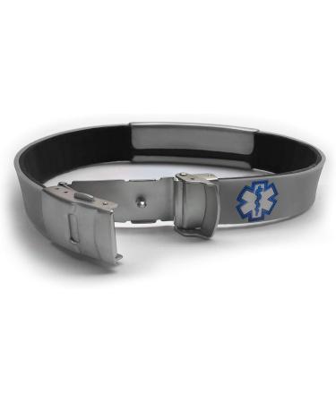 Epilepsy Sport Slim Reversible Medical Alert ID Bracelet - Unisex Black/Gray for Men & Women | International Shipping Available - Buy Online on GoSupps.com