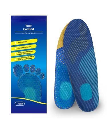 Men Gel Shoe Inserts Women Shock Absorbing Arch Support Silicone Heavy Duty Work Boots Insoles for Standing All Day Pink US 7-11 Men