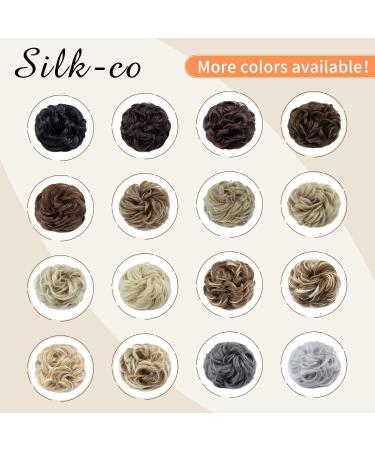 Silk-Co Hair Part with Rubber Band - Wavy Soft Dutt Extensions | 55g Honey Brown & Bleach Blonde Messy Bun Updos - Buy Online on GoSupps.com