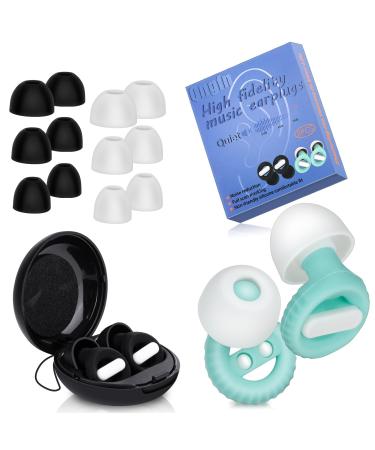 Ear Plugs for Sleeping Noise Cancelling 2 Pairs Hearing Protection Soft Silicone High Fidelity Music Earplugs for Concert/Musicians/Festival/Swimming/Sleep/Work Noise Reduction 23dB-33dB