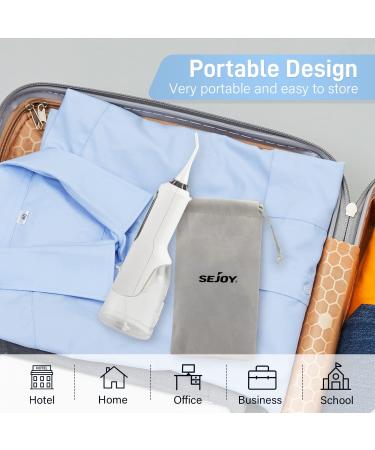 Portable Cordless Water Flosser - 270ML IPX7 Waterproof, 5 Cleaning Modes, 5 Jet Tips - for Home, Travel, Office - White - Buy Online on GoSupps.com