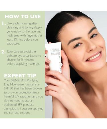SKINICIAN Purifying Day Moisturiser SPF30 - Lightweight Moisturising Face Cream for Oily Skin - Mattifying Lotion - Anti-Wrinkle Face Moisturiser - Hydrating Formula Suitable for Problem Skin (50ml) - Buy Online on GoSupps.com