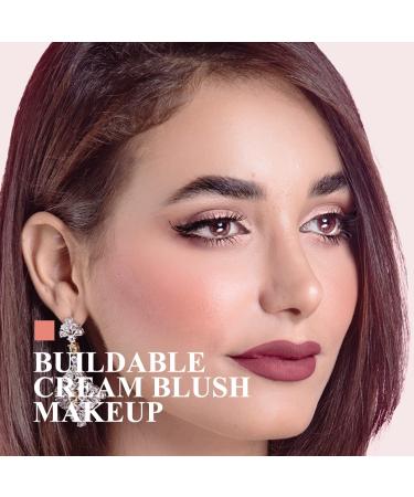 LUXAZA Cream Blush Stick for Cheeks & Lips - Natural Matte Finish | Lightweight Dewy Creme Blush for Mature Skin | Peachy-Pink Shade #01B - Buy Online on GoSupps.com