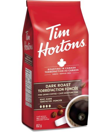 Tim Hortons Dark Roast Fine Grind Coffee Dark Roast Made with 100% Arabica Beans 652g Bag Coffee Dark Roast 652 g (Pack of 1) - Buy Online on GoSupps.com
