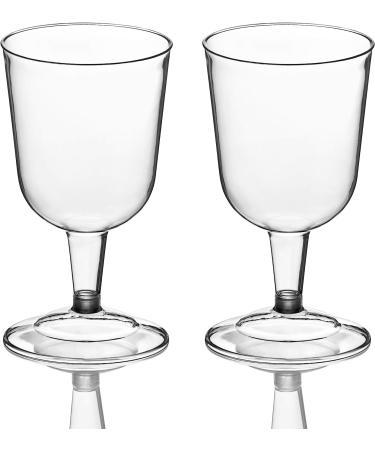 DecorRack 24 Pack of 6 Oz Plastic Wine Glasses for Outdoor Parties - Stackable, Reusable, Disposable Clear Cups for Weddings, Picnics - Buy Online on GoSupps.com
