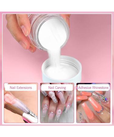Saviland Clear Acrylic Powder 4.23oz - Professional Crystal Polymer for Acrylic Nails Extension - Large Capacity, No UV Lamp Needed - Buy Online on GoSupps.com