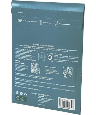 IVY IMPACT Laundry Detergent Sheets Strips | Ultra-Concentrated | Eco-Friendly | Sensitive Skin | Suitable for Machine and Hand Washing | Up to 60 Loads | Scent: Fragrance Free Unscented - Buy Online on GoSupps.com