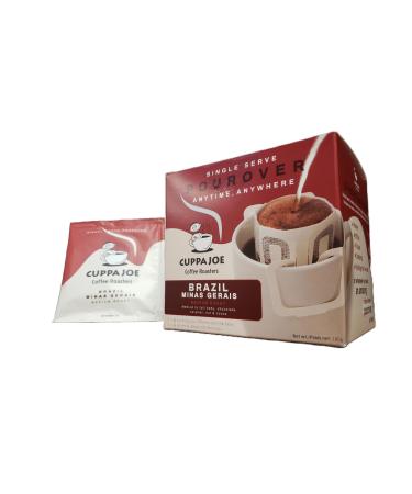 CuppaJoe Coffee Roasters Single Serve Pour Over Brazil Seven Falls Medium Roast Ground Coffee Filter Packs 8 x 18g