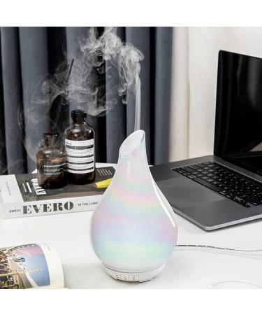 Glass Aroma Diffuser with Color Night Light - Essential Oil Cool Mist Humidifier for Home & Office (Pearl White) - Buy Online on GoSupps.com