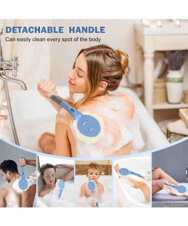 Loofah with Handle - 21.7 Back Scrubber for Exfoliation & Skin Health | Shower Loofah for Men & Women (Blue) - International Shipping Available - Buy Online on GoSupps.com