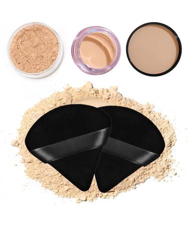 Generic 2 Pieces Powder Puff Triangle Powder Puff Soft Makeup Powder Puffs Reusable Powder Puff Triangle Dry Wet Velour Puff for Loose Powder Daily Makeup Foundation Cream Blush (Black) - Buy Online on GoSupps.com