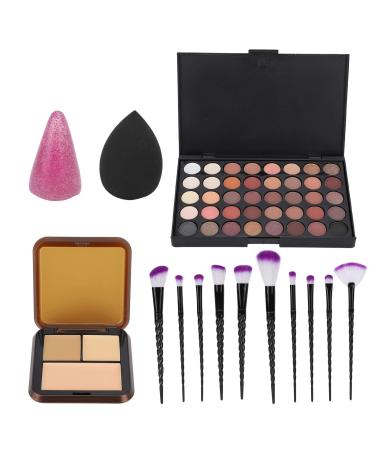 Makeup Eyeshadow Natural Long Lasting Face Contour Palette Makeup Brush Set with Makeup Egg
