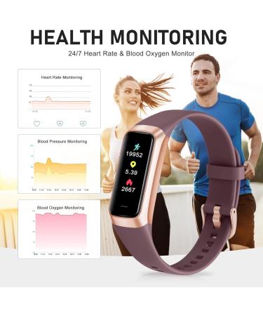 1.10'' AMOLED Fitness Tracker with Heart Rate & Sleep Tracking - 25 Sports Modes - Pedometer for Android & iPhone - Bordeaux - Buy Online on GoSupps.com