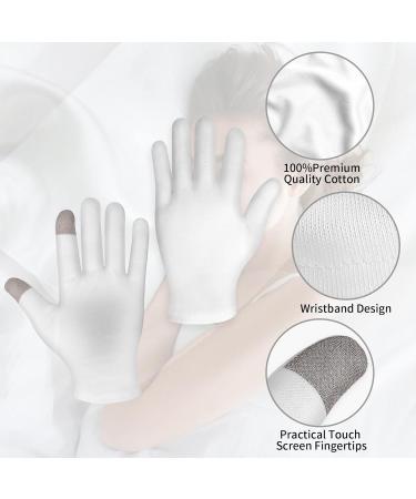 Sibba 4 Pairs Touch Screen Moisturizing Gloves White Cotton Moisturizing Gloves Overnight Bedtime Heal Eczema Sleeping Lotion Hand Spa Treatment Gloves Repair Rough Cracked Dry Chapped Hands Skin - Buy Online on GoSupps.com