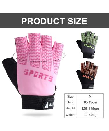 Keleily Children s Bicycle Gloves | Fingerless Sports Gloves for Boys & Girls | Outdoor Fitness Gear in Pink - Buy Online on GoSupps.com