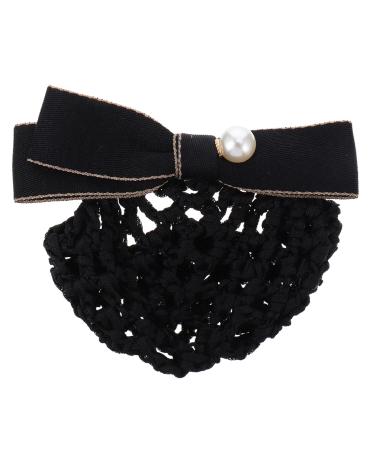 FRCOLOR Net Pocket Butterfly Barrettes Mesh Hair Snood Clip Hairnet Lace Bow Christmas Bows Hair Clip Chinese Decor Mesh Hair Snood Decor Headband Stainless Steel Temperament Miss 11.5x7cm Black