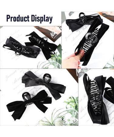 2PCS Black Bow Hair Clip Bowknot Hair Claw Jaw Clips Barrettes for Thick Thin Hair Nonslip Claw Clamps Hair Clips for Women Girls Big Bows Hair Claws Barrette - Buy Online on GoSupps.com