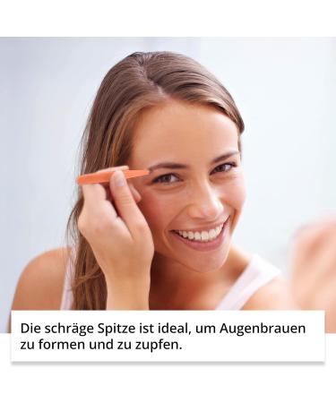 Rubis Slanted Non-Slip Tweezers for Eyebrow Plucking - Orange | Premium Precision & Comfort - Buy Online on GoSupps.com