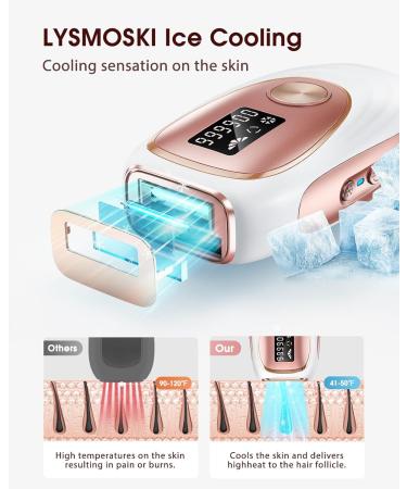 LYSMOSKI IPL Laser Hair Removal Device for Men & Women - Safe Long-Lasting At-Home Hair Removal for Armpits Back Legs Arms Face & Bikini Line - Rose Gold - Buy Online on GoSupps.com