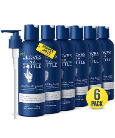 6-Pack Gloves In A Bottle Shielding Lotion with Dispenser for Dry Skin 8 ounce Pack count 6 Gloves In A Bottle