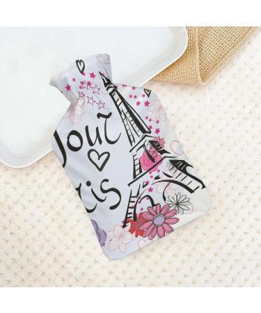 Eiffel Tower Hot Water Bottle with Plush Cover - Hand Warmer for Adults & Kids | 26.5x15.3cm - International Shipping Available - Buy Online on GoSupps.com