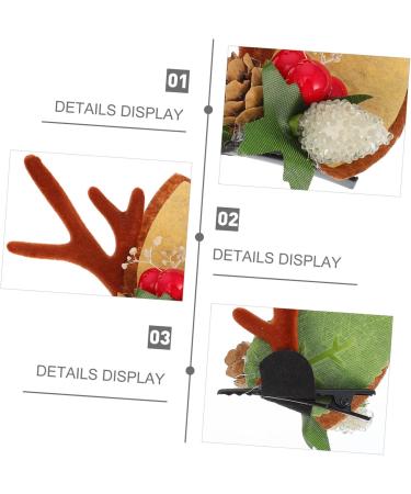 FRCOLOR 2 Pairs Christmas Hair Clips Xmas Kids Hair Accessories Xmas Stocking Stuffers Holiday Hair Accessories Girls Hair Clips Xmas Antler Hair Barrettes Child Pine Cones Elk Iron - Buy Online on GoSupps.com