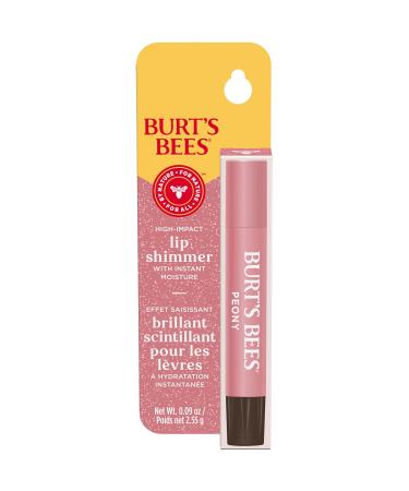 Burt's Bees Lip Shimmer Peony Warm Luminescent Color High Impact Instant Moisture with Shea and Cocoa Butters 100% Natural Origin 0.09 Ounce (Pack of 2)(Packaging May Vary) - Buy Online on GoSupps.com