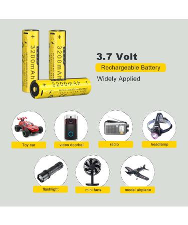 18650 Rechargeable 3.7V 3200mAh USB Micro Port Battery - High Capacity for Flashlights Toys & Pathlights (2 Pack - Buy Online on GoSupps.com