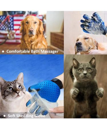 Coopupet 3-in-1 Pet Hair Brush Set: Self Cleaning Slicker Brush, Grooming Glove, Lint Remover - Ideal for Long & Short Haired Dogs & Cats - Reduces Shedding - Efficient Pet Hair Remover - Pink - Buy Online on GoSupps.com