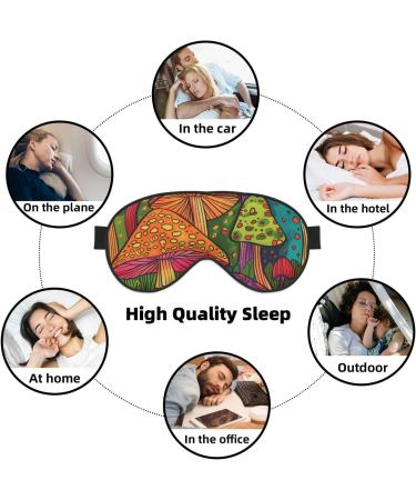 Mushroom Painting Sleep Mask | Adjustable Blackout Eye Covers for Men & Women | Ideal for Sleep & Travel - Buy Online on GoSupps.com