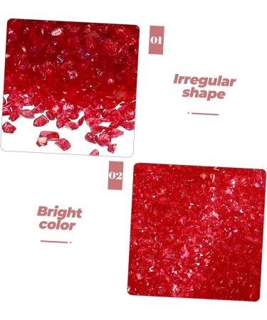 FRCOLOR 1 Transparent Colored Glass Sand Broken Glass Irregular Glass Manicure Jewelry Accessories Decorative Glass Sand (big Red) Glass Vases Decorative Glass Sands Miss Nail Bare Stone - Buy Online on GoSupps.com