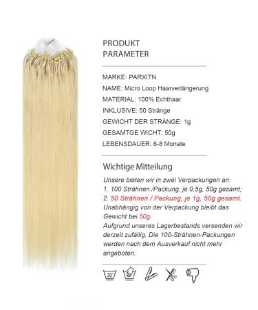 Parxitn Microring Extensions - 50g Real Human Hair 50 Pieces 50cm Warm Platinum Blonde (#60) - Micro Loop Hair Extensions for Seamless Volume - Buy Online on GoSupps.com