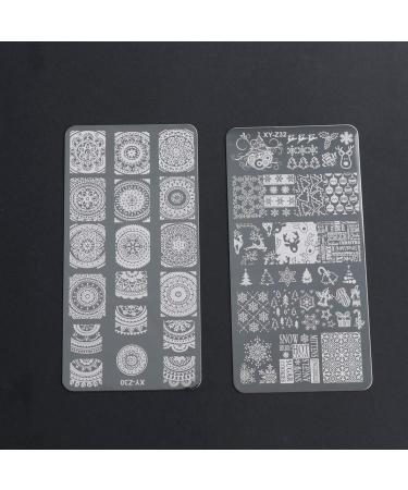 Minkissy Nail Art Stamping Plate Kit - Halloween & Christmas Designs with Snowflake Patterns for DIY Nail Decoration - Buy Online on GoSupps.com