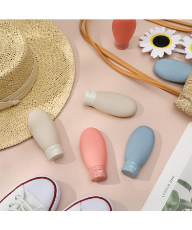 AUXSOUL Travel Bottles Set 6 Pcs Leak Proof Refillable Squeezable Containers Set Mini Squeeze Bottles Liquid Travel Accessories for Toiletry Shampoo soap Body Wash(60ml) - Buy Online on GoSupps.com