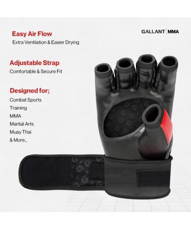 Shop Gallant MMA Gloves Heritage Series - Shockproof Sparring Gloves for Men & Women | PU Leather Ventilated Open Dex-Cut Palm - Perfect for Martial Arts Boxing Muay Thai Kickboxing - Red/Black - Buy Online on GoSupps.com