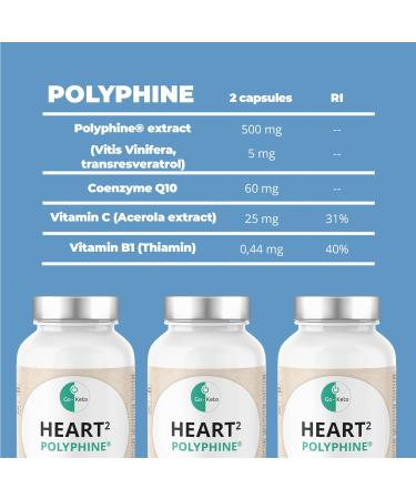 Swiss Point of Care Heart 2 Capsules - 90 Vegan Capsules with High-Dose Resveratrol OPC & Q10 - 500mg Polyphine & 60mg Q10 - Boost Heart Health - International Shipping Available - Buy Online on GoSupps.com