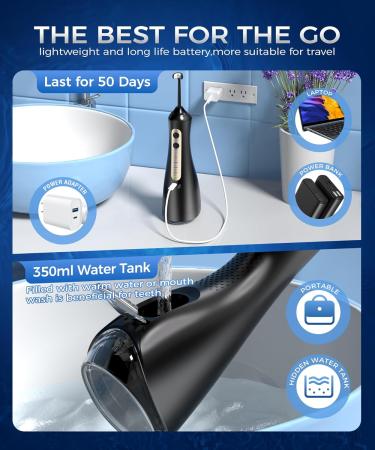 Water Flosser with U-Shaped Tip - 8 Tips 4 Modes Rechargeable & IPX8 Waterproof - Perfect for Home & Travel - Buy Online on GoSupps.com