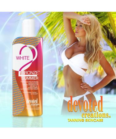 Devoted Creations White 2 Bronze Summer Tanning Lotion - Tropical Electrolyte Infused Bronzing Butter - Coconut Oil + Superox Vitamin C - 8.5 oz - Buy Online on GoSupps.com