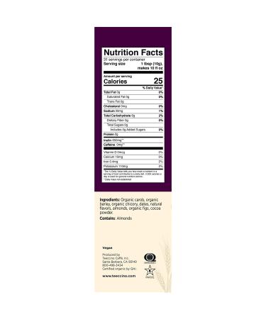Teeccino Chicory Coffee Alternative Raspberry Mocha, Prebiotic & Caffeine-Free Dark Roast - 11 oz - Buy Online on GoSupps.com