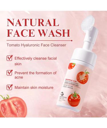 Tomato Foaming Cleanser Hyaluronic Acid Foaming Facial Cleanser Sensitive Face Wash With Hyaluronic Acid Tomato Facial Cleanser For Dry Skin Remove Impurities & Control Shine 100ml - Buy Online on GoSupps.com