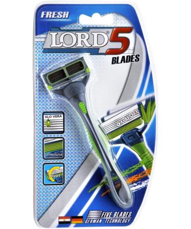 Lord Fresh Razor with 5-Blade Technology Flexible Swiveling - Comes with 2 cartridges