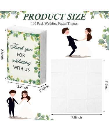 100 Bulk Pocket Tissues - Wedding Guest Favors - Thank You for Celebrating - Mini Travel Size Facial Tissues for Weddings, Graduation, Baby Shower - Buy Online on GoSupps.com