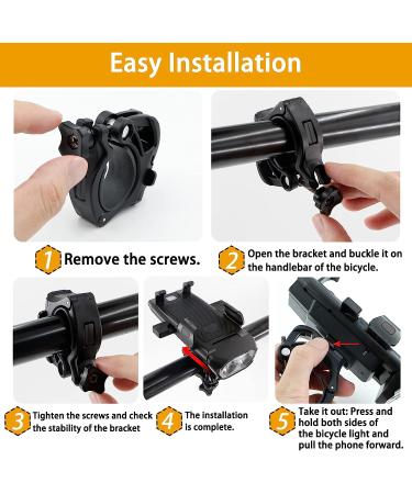 3-in-1 Bike Light Set with Phone Mount - USB Rechargeable LED Headlight and Taillight for All Bicycles | 360 Rotation, 3 Modes, Power Bank - Easy to Install - Buy Online on GoSupps.com