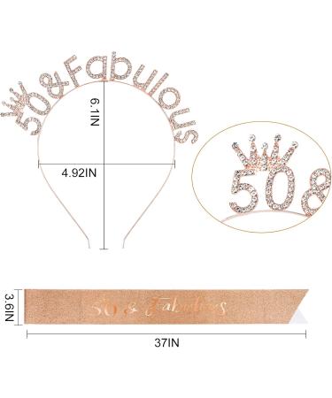 CAVETEE 50th Birthday Crown for Women Birthday Headband Birthday Tiara 50th Birthday Sash and Crown Happy Birthday Sash for 50th Birthday Decorations for Birthday Gifts - Buy Online on GoSupps.com